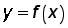 y = function f of x