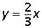 y = (2 over 3) times x