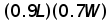 (0.9 times L) times (0.7 times W)