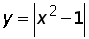 y = absolute value (x^2 minus 1)