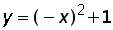y = (negative x)^2 + 1