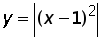 y = absolute value (x minus 1)^2
