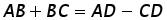 A B + B C equals A D minus C D