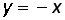 y = negative x