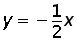 y = negative (1 over 2) times x