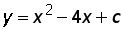 y = (x^2) - (4 times x) +c