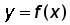 y = function f of x