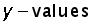 y values