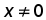 x is not equal to 0