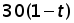 30 times (1 minus t)