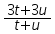 (3 times t) + (3 times u) over (t + u)