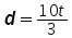 d equals (10 times t) over 3