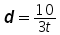 d equals 10 over (3 times t)