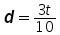 d equals (3 times t) over 10