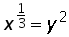 x^(1 over 3) = y^2