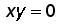 x times y = 0