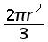 (2 times pi times r^2) over 3