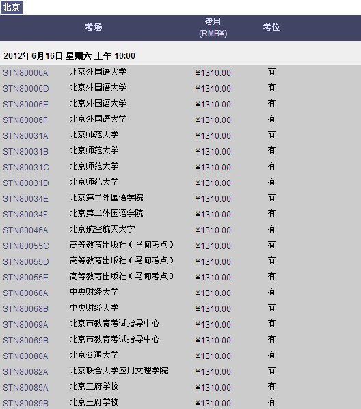 2012gre考位